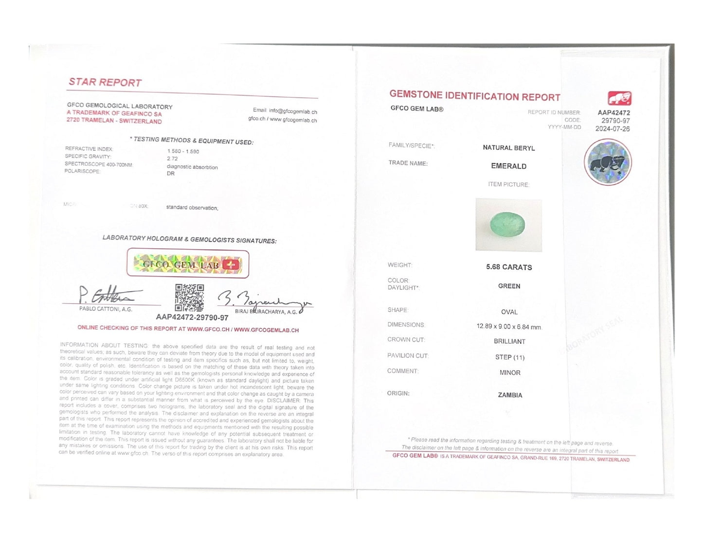 Emerald (Panna Stone) - 5.68 Carat