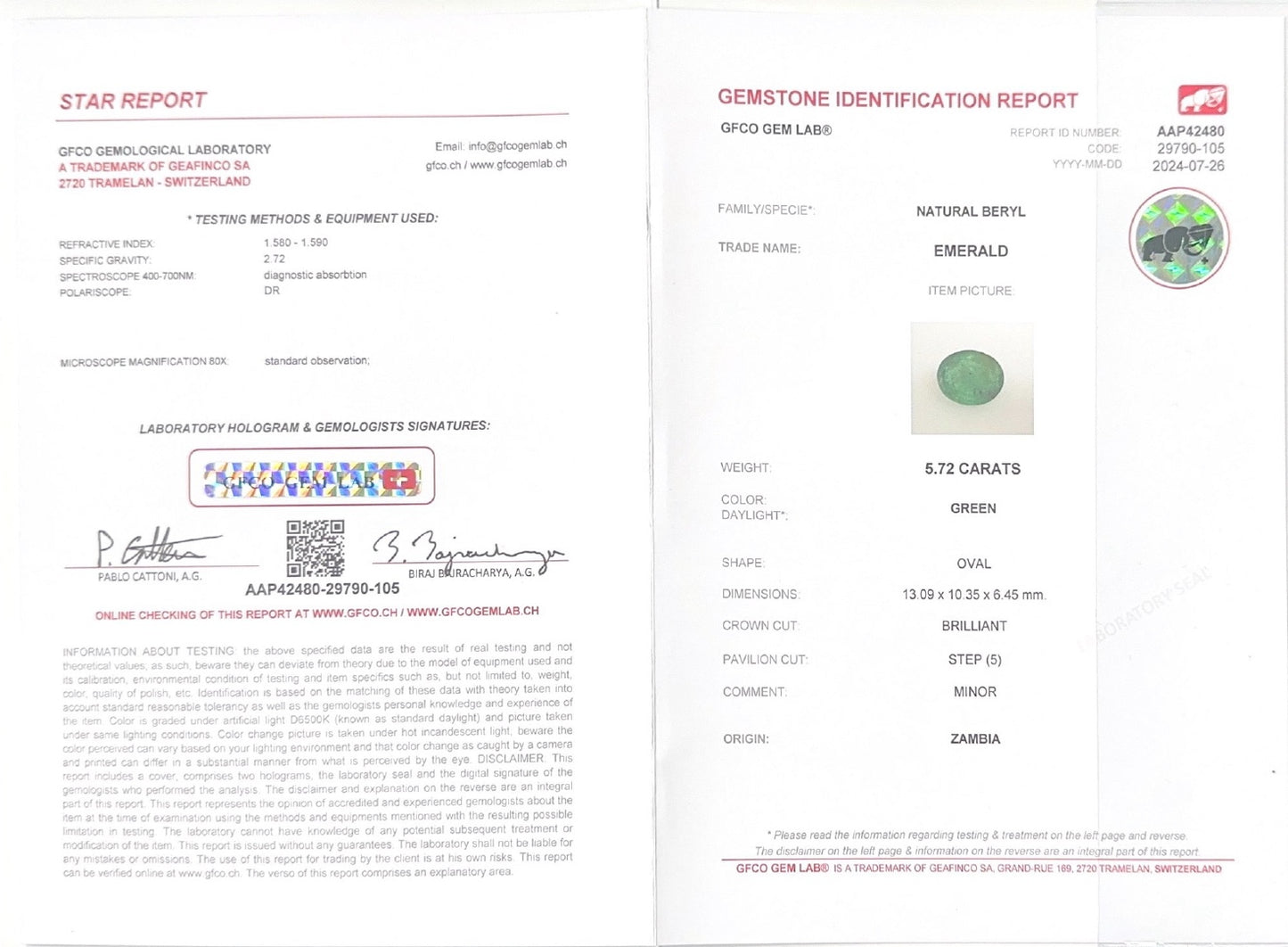 Emerald (Panna Stone) - 5.72 Carat