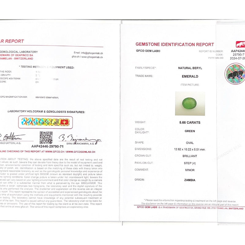 Emerald (Panna Stone) - 5.66 Carat