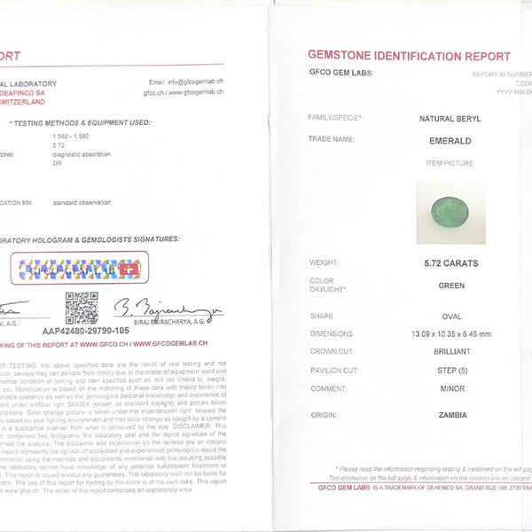 Emerald (Panna Stone) - 5.72 Carat