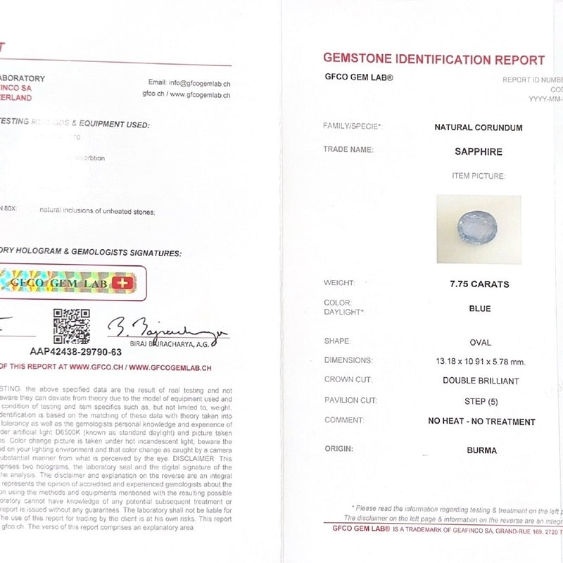 Blue Sapphire - 7.75 Carat
