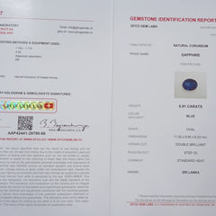 Blue Sapphire - 5.91 Carat
